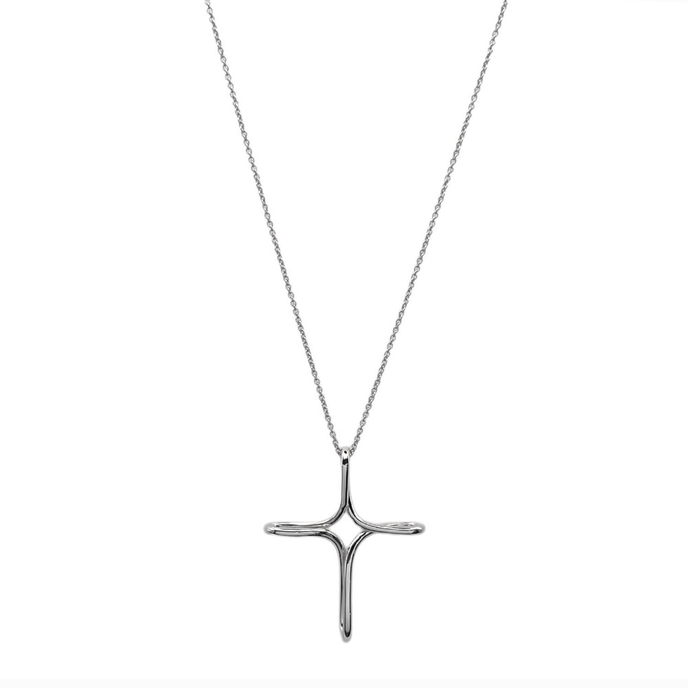 TIFFANY&Co. Tiffany Infinity Cross Elsa Peretti Necklace Pendant Rosary SV925...